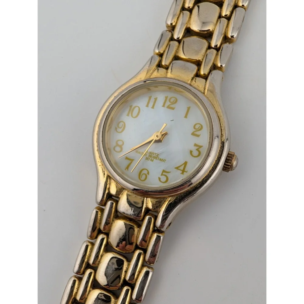 Avon Women's Watch 24mm Case MOP Dial Gold Link 7.75